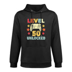 Level 50 Unlocked Funny Video Gamer 50th Birthday Unisex Design Hoodie