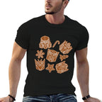 Transformers Christmas Gingerbread Cookies  Ribbed Collar T-Shirt