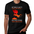 Cool Dragon Flame-Spewing Flying Mythical Creature  Ribbed Collar T-Shirt