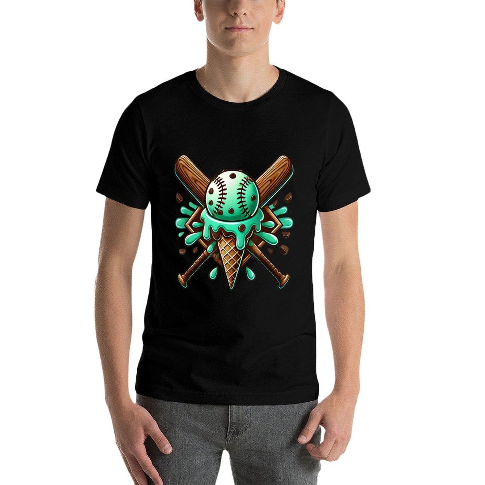 Mint Chocolate Chip Spinkle Baseball Home Plate Drip Boys  Graphic-printed T-Shirt