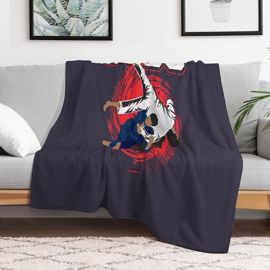 Women Men Grappling Judo Versatility Throw Blanket