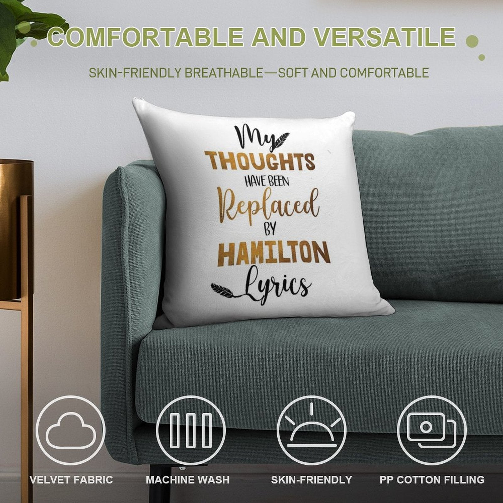 Hamilton - Musical Theater Soft Anti-Pilling Throw Pillow