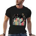 Floral Black Cat Sleeping On Books for Men Women Kids  Rolled Sleeves T-Shirt