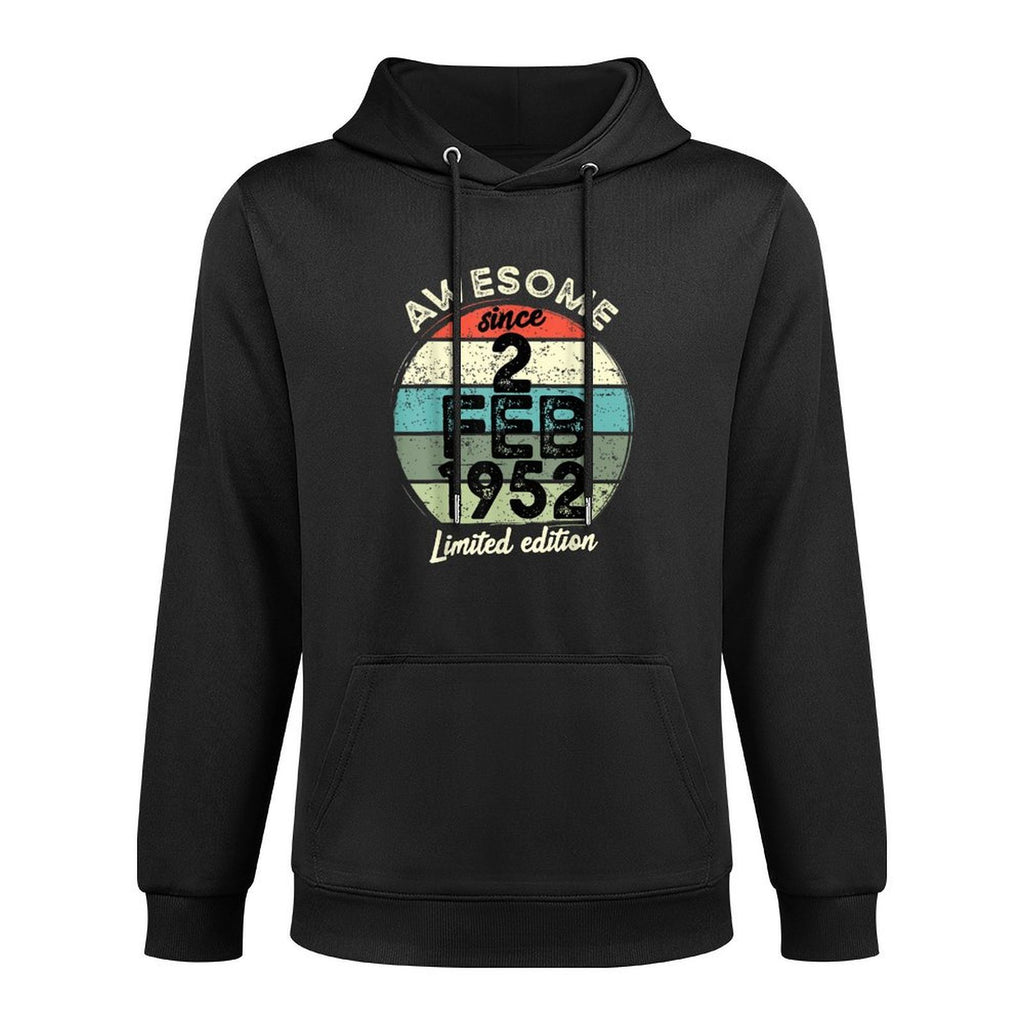 70 Year Old Birthday 2 February 1952 70th Birthday Kangaroo Pocket Hoodie
