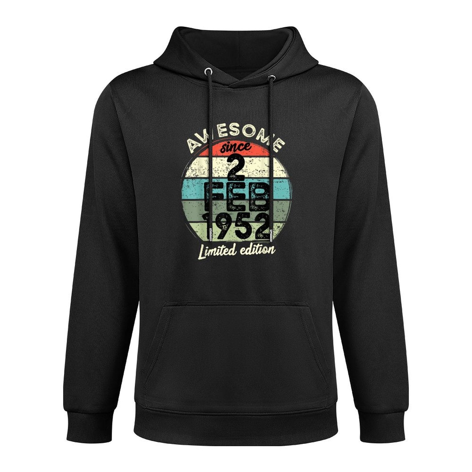 70 Year Old Birthday 2 February 1952 70th Birthday Kangaroo Pocket Hoodie