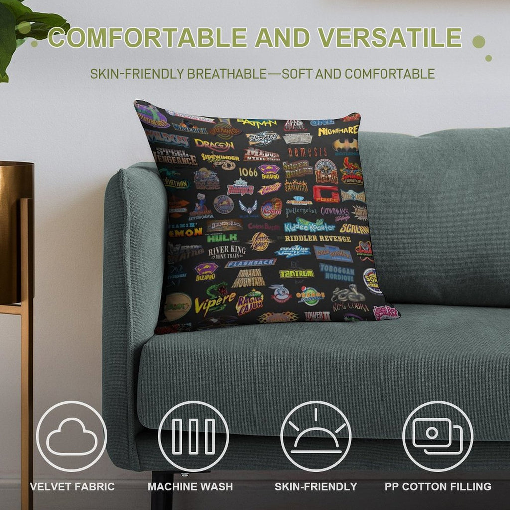 Roller Coasters Soft Easy Maintenance Throw Pillow
