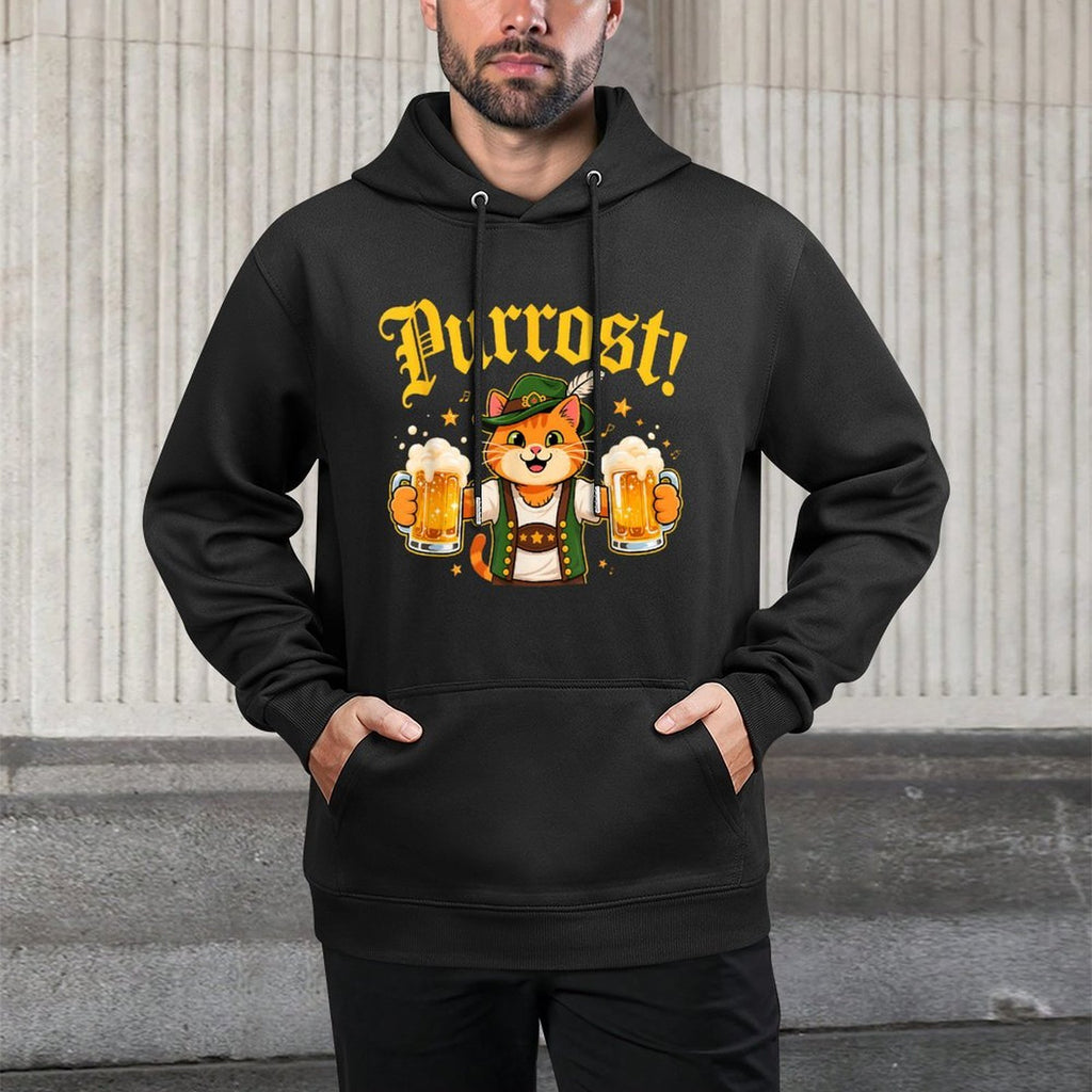 Funny Cat Oktoberfest Beer Purrfest Drinking Crew All-Day Comfort Hoodie