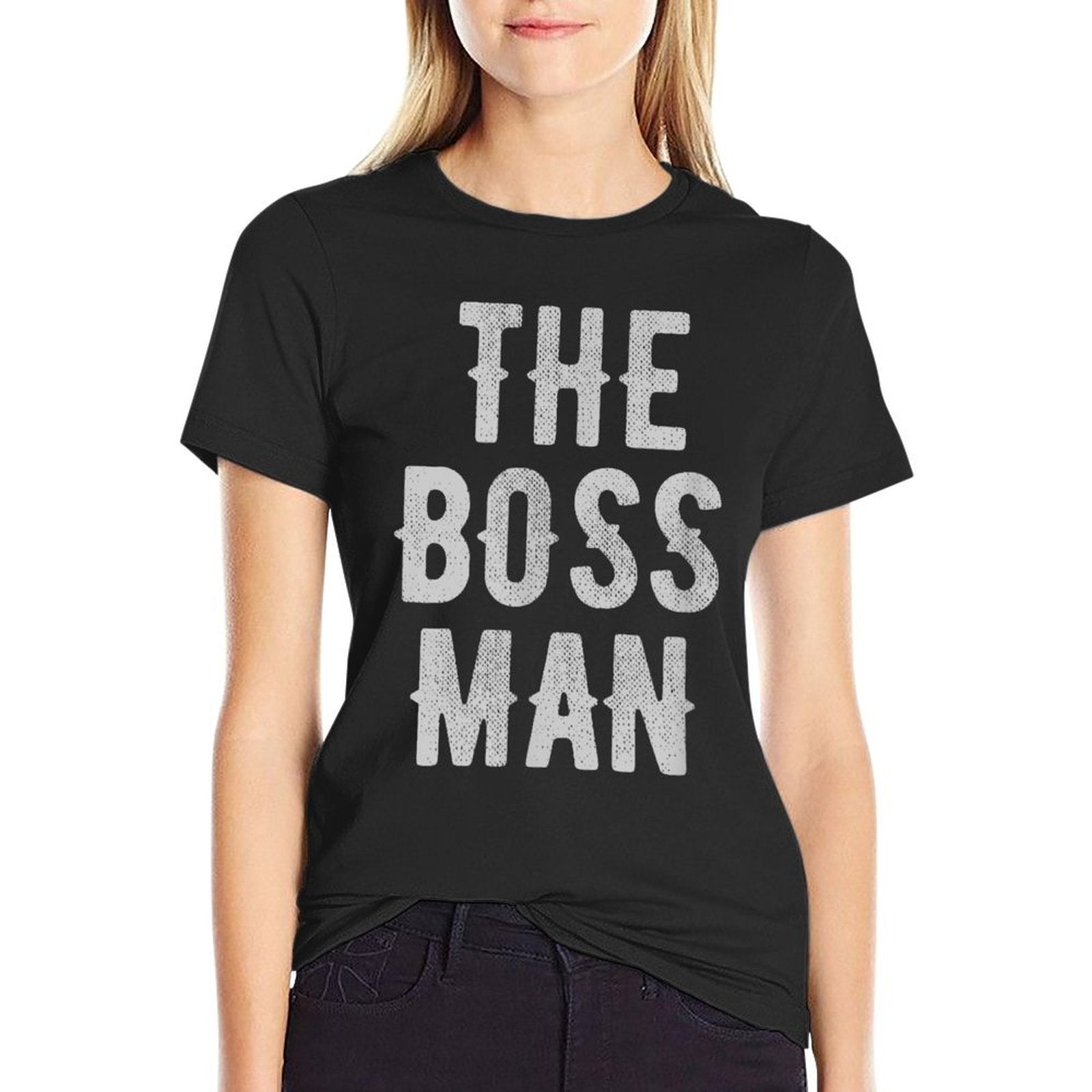 People Who Laugh Collective Boss Man, Mens, Unisex-Adults,,, Black, Small  Cotton T-Shirt
