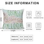 Georgia College Watercolor Sketch Soft Durable Construction Throw Pillow