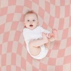 Check VII - Pink Twist Eco-conscious Throw Blanket