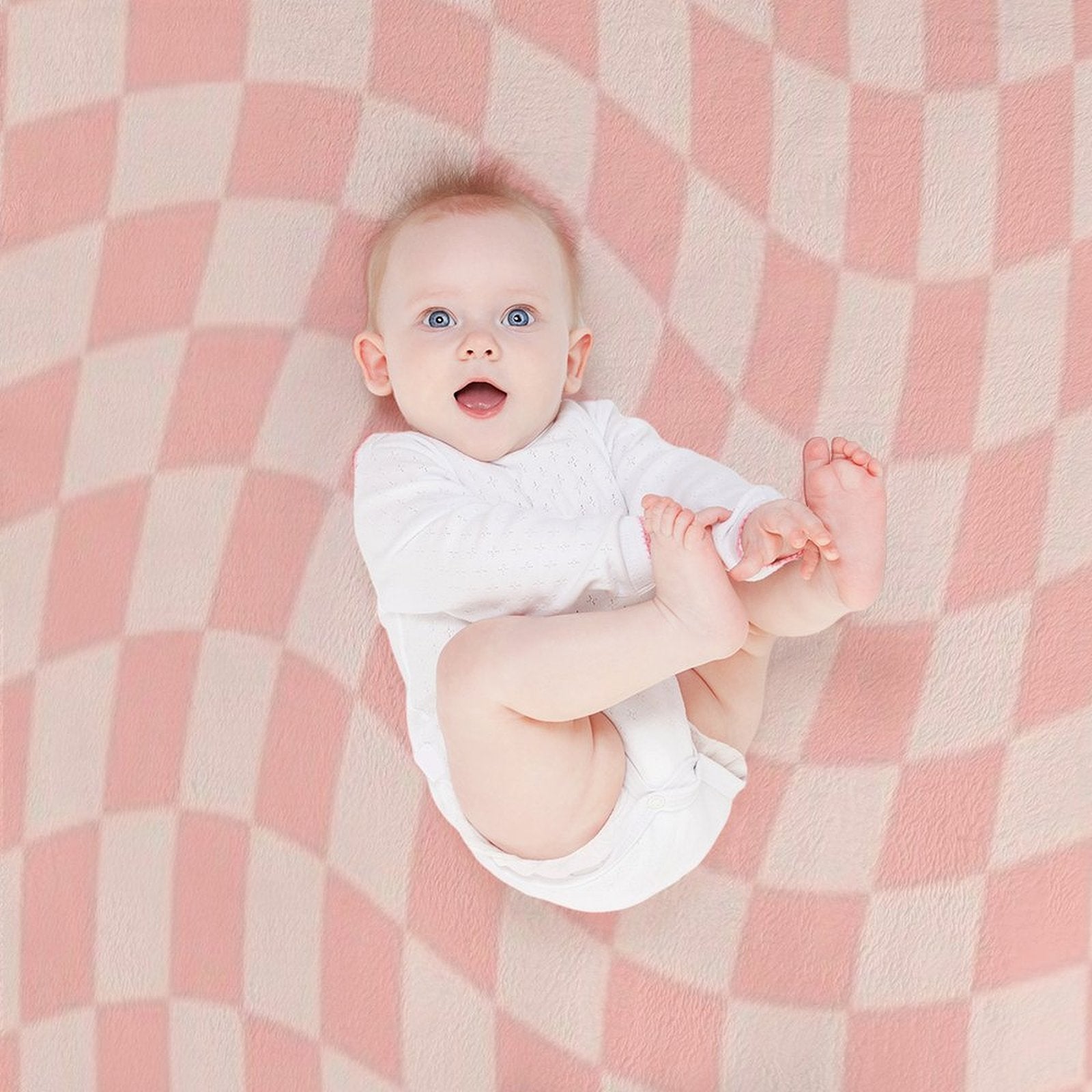 Check VII - Pink Twist Eco-conscious Throw Blanket