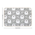 Cute White Pekingese Peke  Anti-Trip Bath Mat