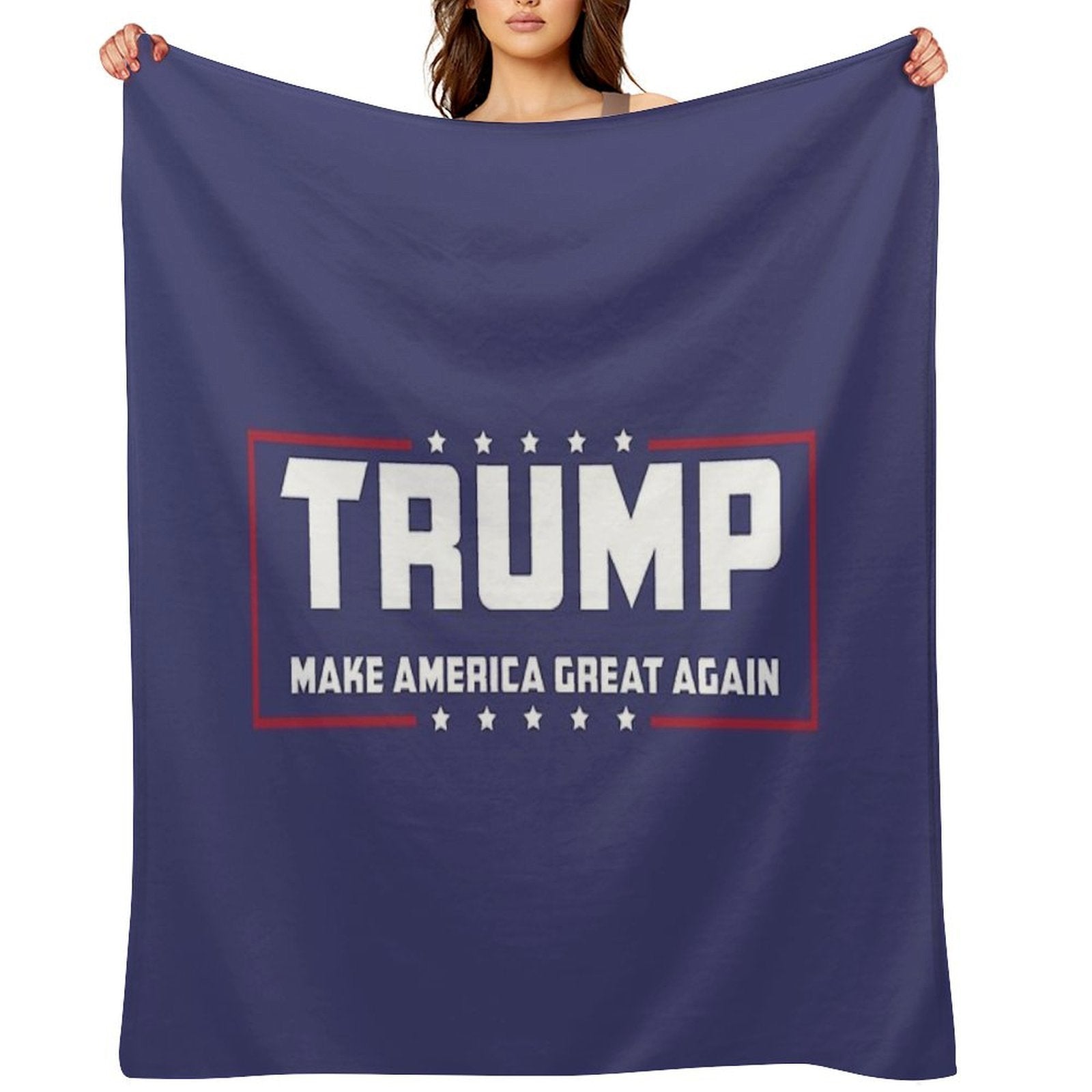 Trump Make America Great Again Logo Blue Shrink-resistant Throw Blanket
