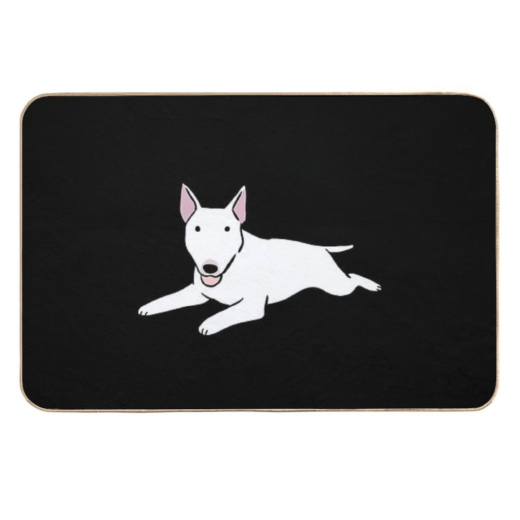 Bull Terrier Dog Cute Illustration  Pet-Safe Bath Mat