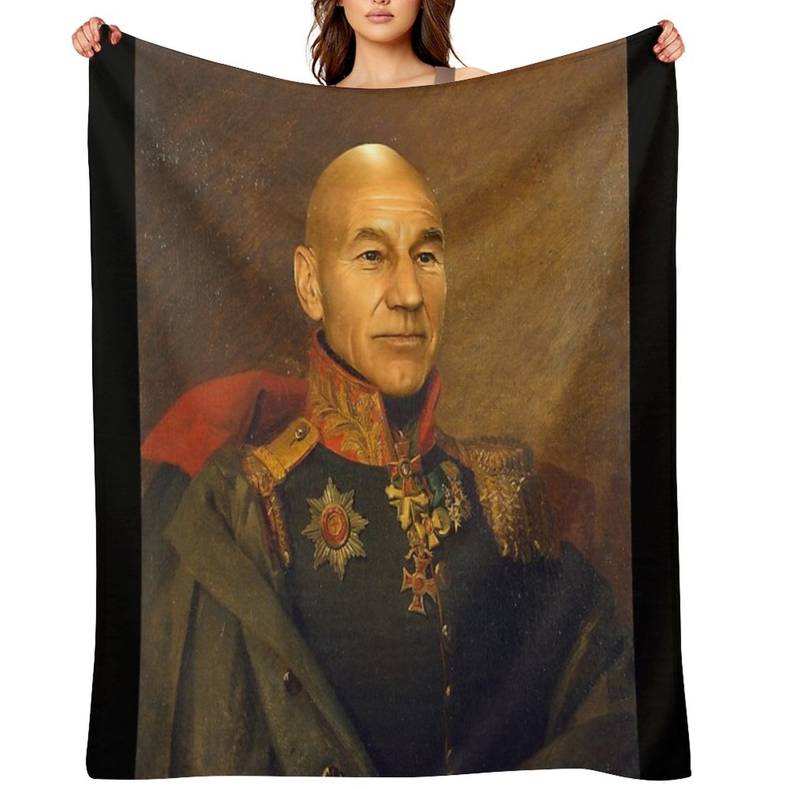 Sir Patrick Stewart OBE - Replaceface Versatility Throw Blanket