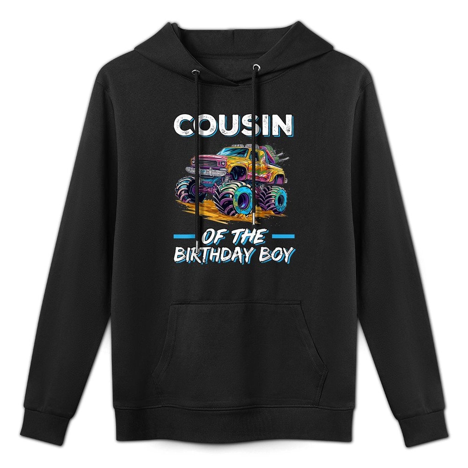 Cousin of The Birthday Boy Monster Truck Birthday First Bday Moisture-Wicking Hoodie
