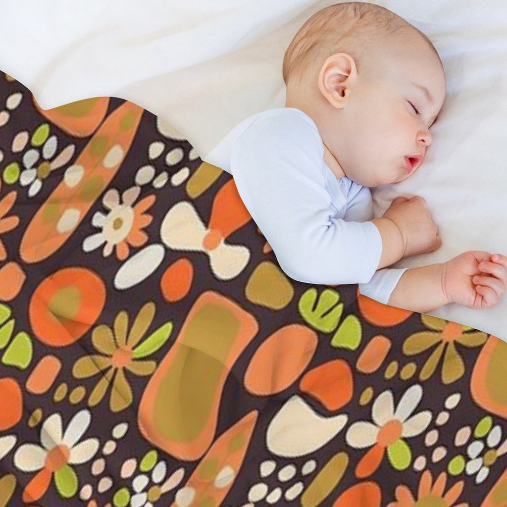 Retro Blossom Medley Premium Throw Blanket