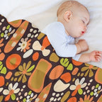 Retro Blossom Medley Premium Throw Blanket