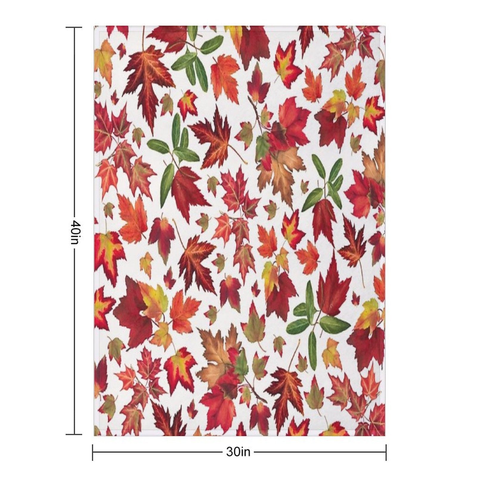 Vintage Colorful Fall Leaves Forest Botanical Garden Pattern - White Shrink-resistant Throw Blanket
