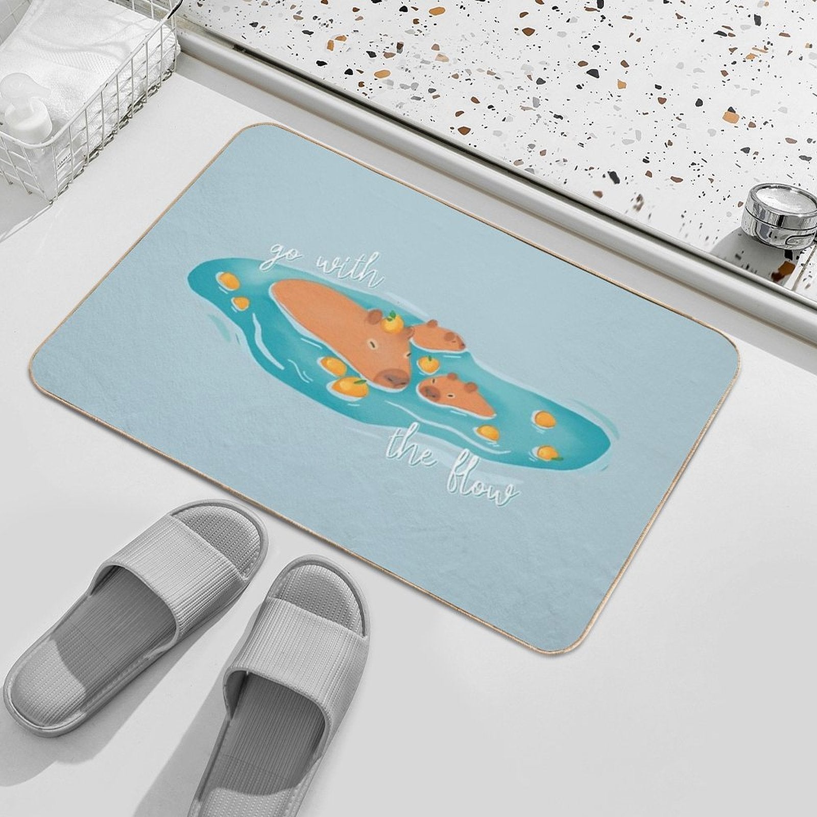 Capybaras  Non-Slip Bath Mat