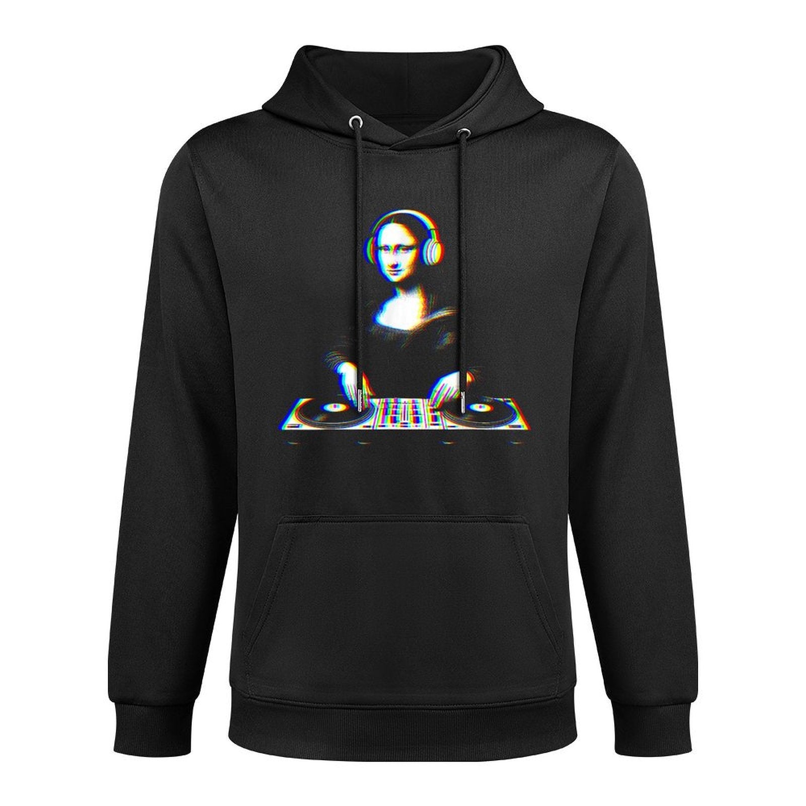 Mona Lisa DJ Funny Vaporwave Techno Rave EDM Music Party Durable Construction Hoodie