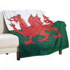 Old Classic Welsh Flag Wales Lightweight Throw Blanket