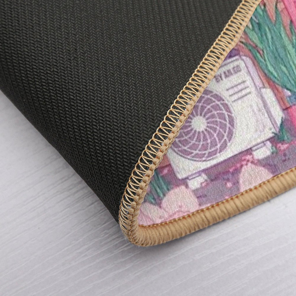 The Stray Cats, Wending Machine And Pink Cherry Blossom Durable Bath Mat