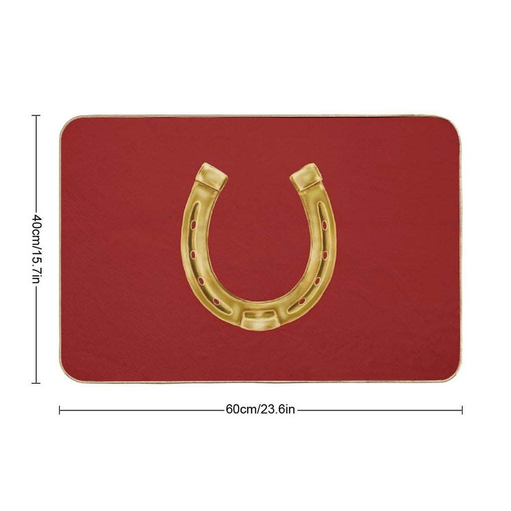 Cowboy Luck Horseshoe Art  Easy Maintenance Bath Mat