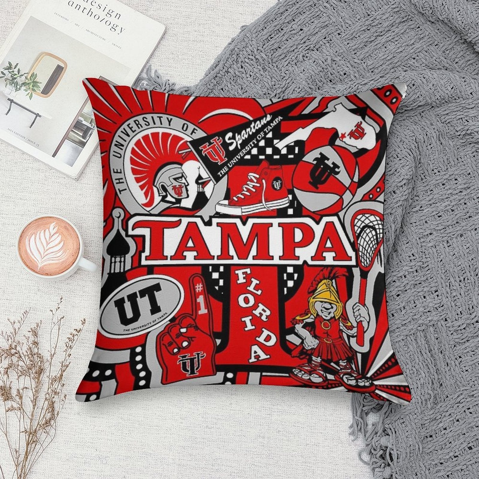 Tampa Collage Soft Multiple Sizes Throw Pillow