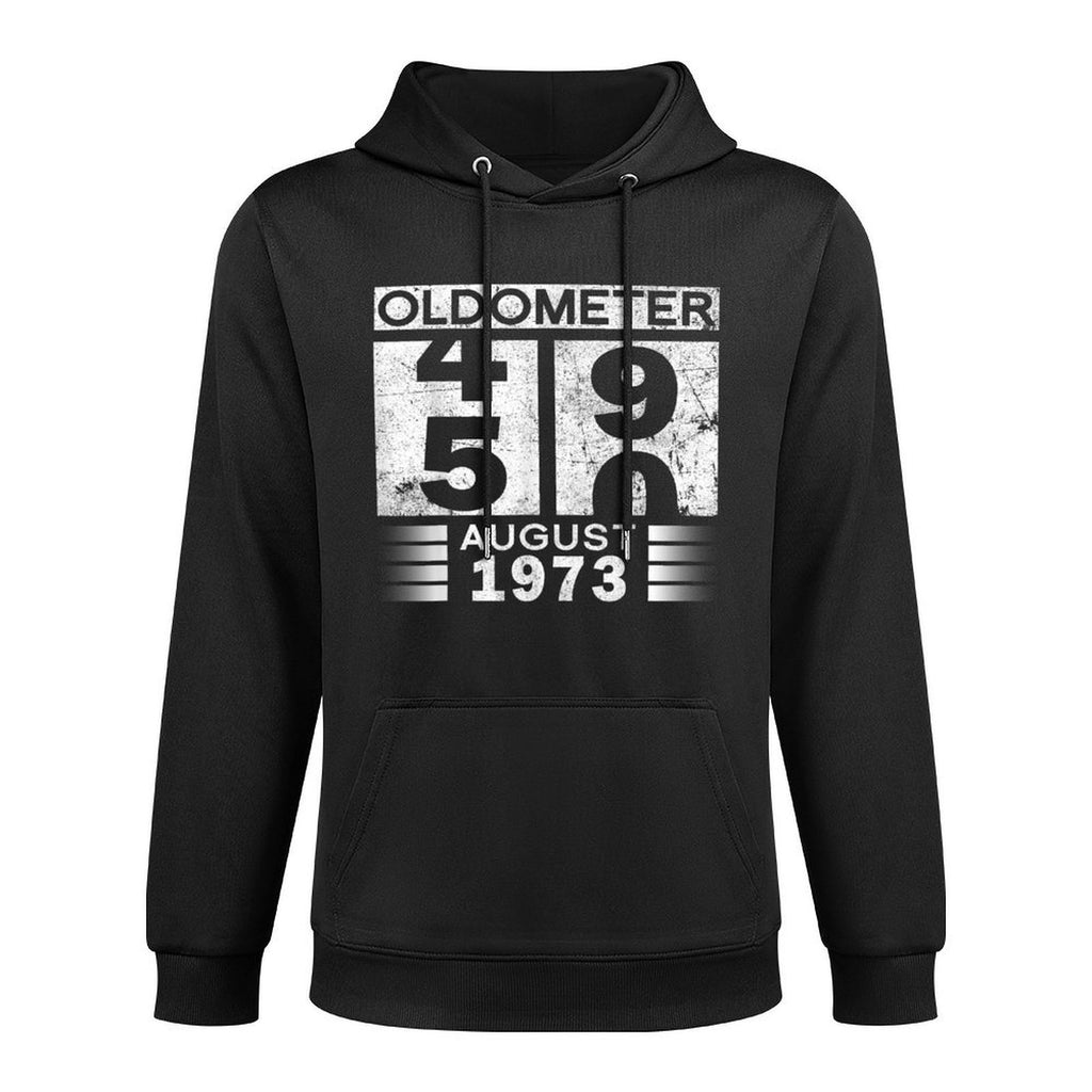 Oldometer 49-50 Born In August 1973 Funny 50th Birthday Machine Washable Hoodie