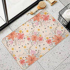 Floral Watercolor Bouquet Repeat Pattern  Non-Slip Bath Mat