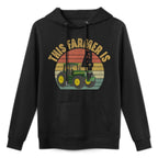 Kids Tractor 4th Birthday 4 Year Old Farmer Farm Theme Bday Party Customizable Surface Hoodie