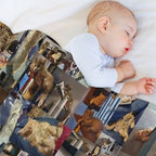 Playful Whiskers A Photo Collage of Brown And Fawn Fluffy Kittens Machine-washable Throw Blanket