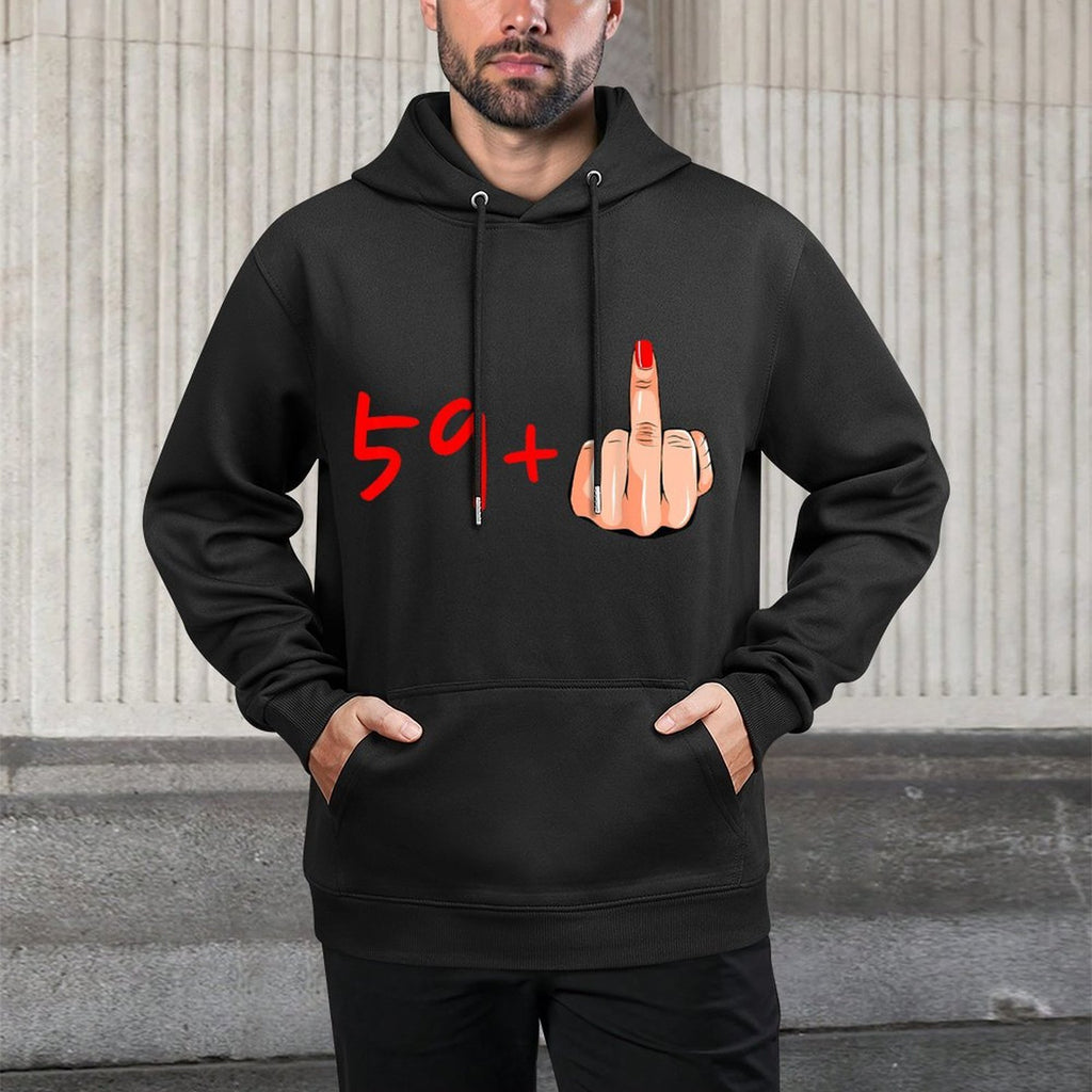 I Am 59 Plus Middle Finger Funny Sarcasm 60th Birthday Women Shrink-Resistant Hoodie