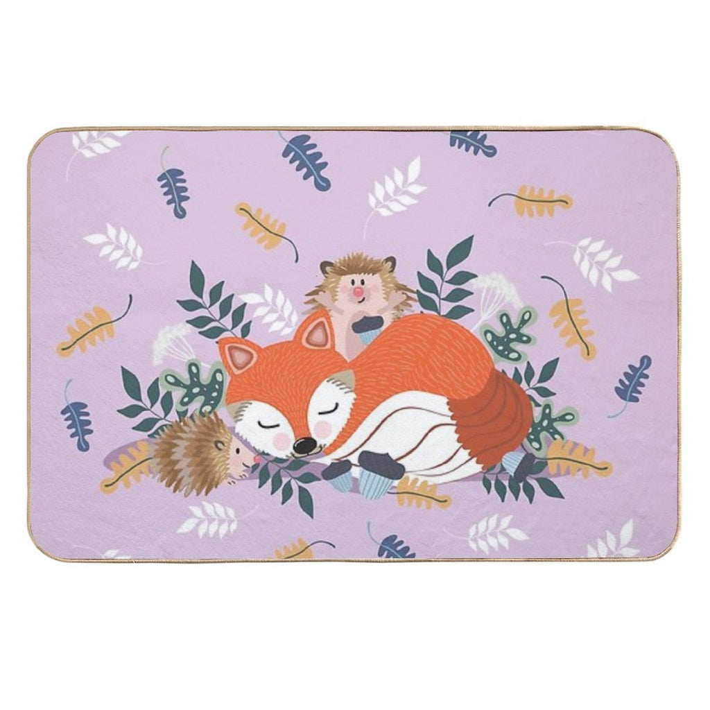 Little Fox Sleeping  Non-Slip Bath Mat