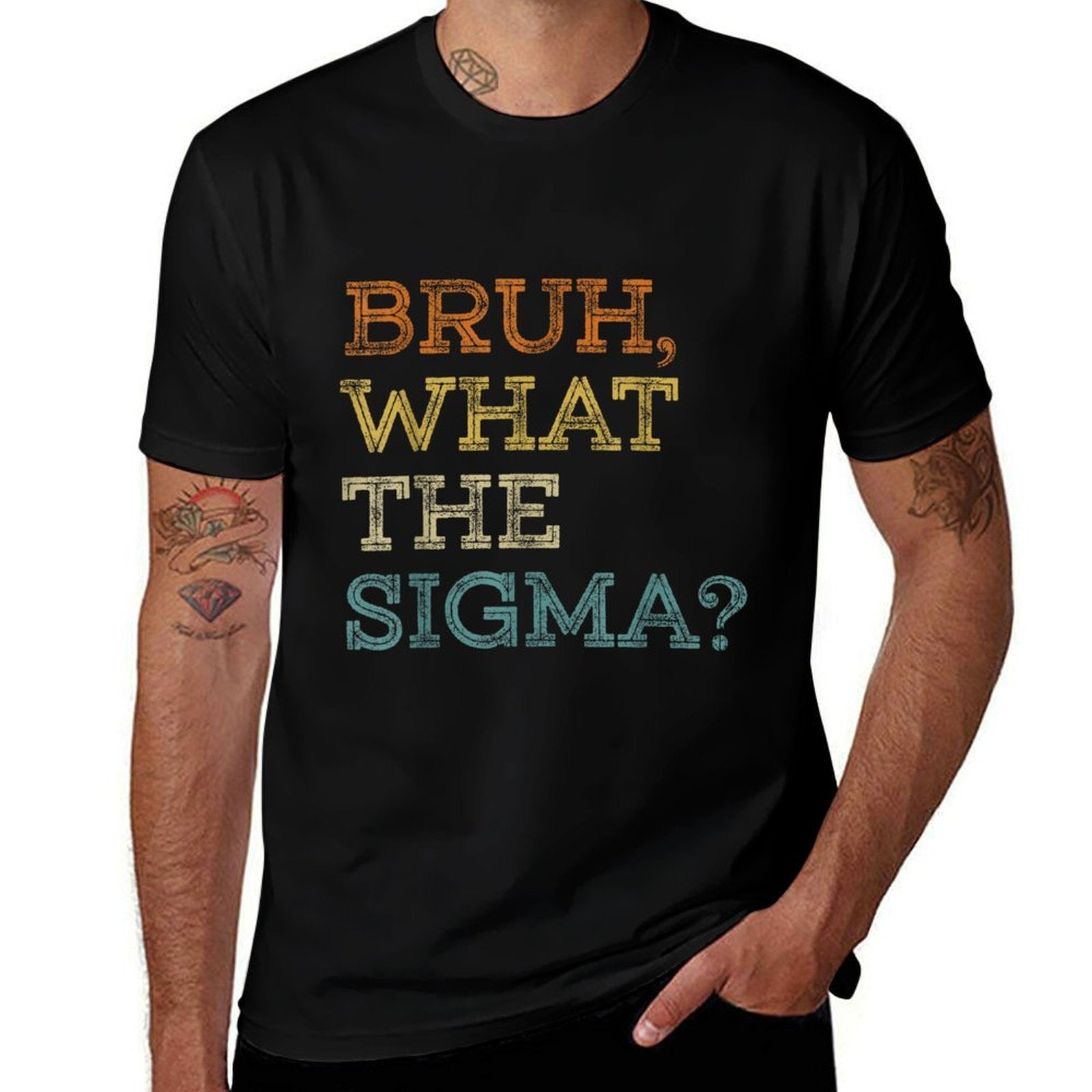 Bruh What The Sigma Funny Memens Boys Kids Sigma Male  Odor-resistant T-Shirt