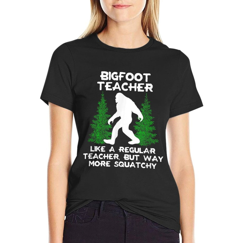 Bigfoot Teacher Funny Sasquatch Gift Men Women  Heathered Texture T-Shirt