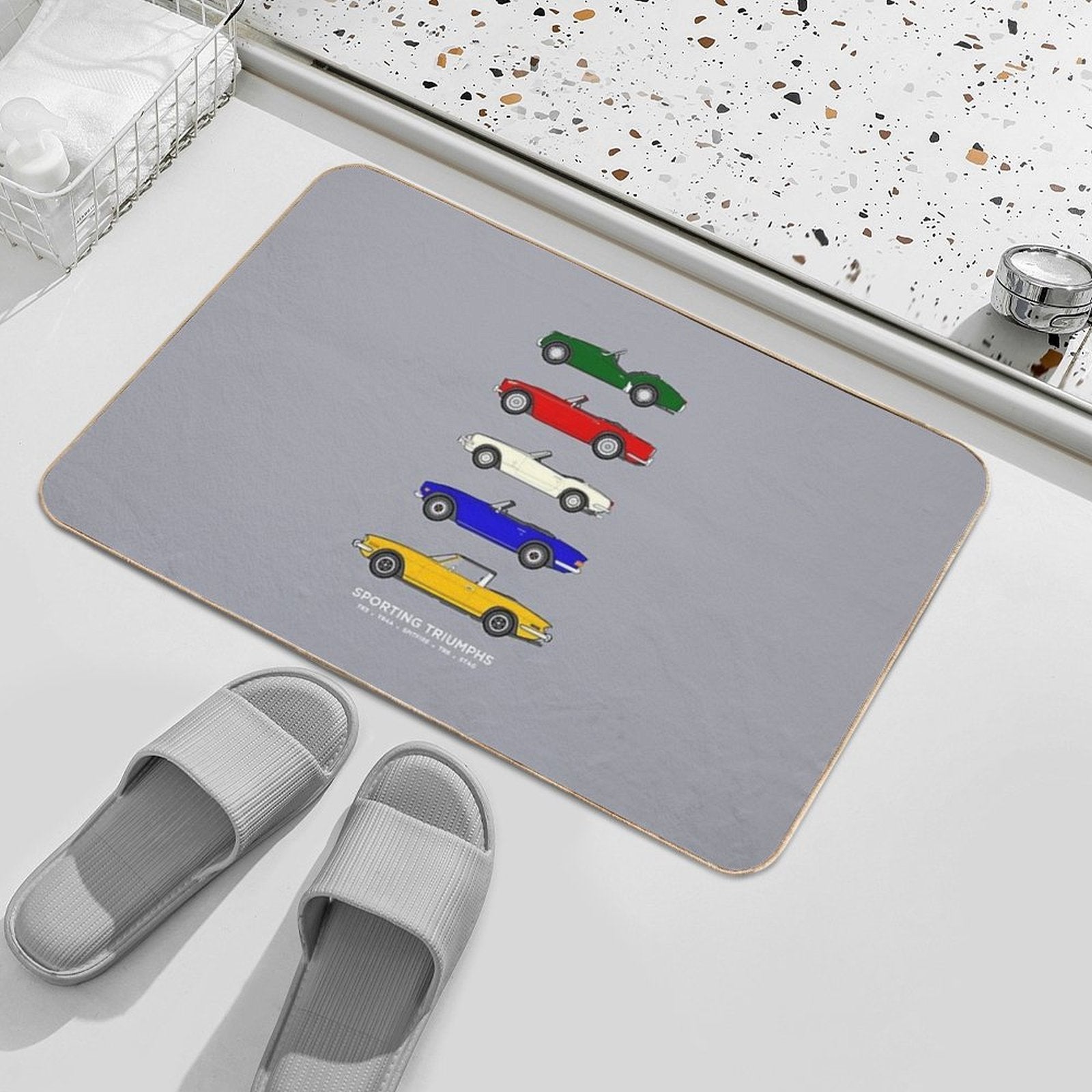 Sporting Triumphs (Triumph Sports Cars) Classic Car Collection  Easy To Clean Bath Mat