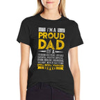 Im Proud Dad of Spina BIFIDA Warrior Motivational  Fade-proof Color T-Shirt