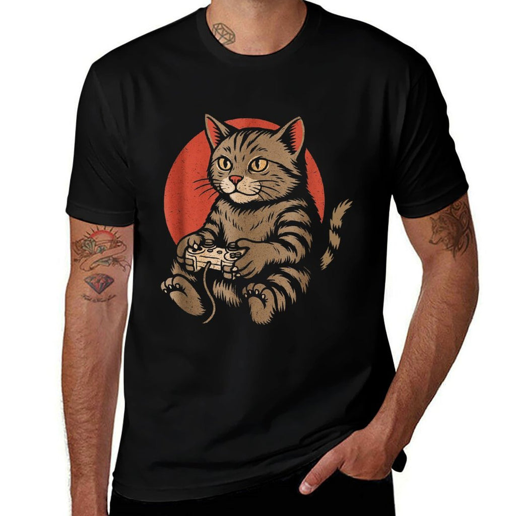 Cats And Gaming for Men Women Gamer Boys  Polyester Blend T-Shirt