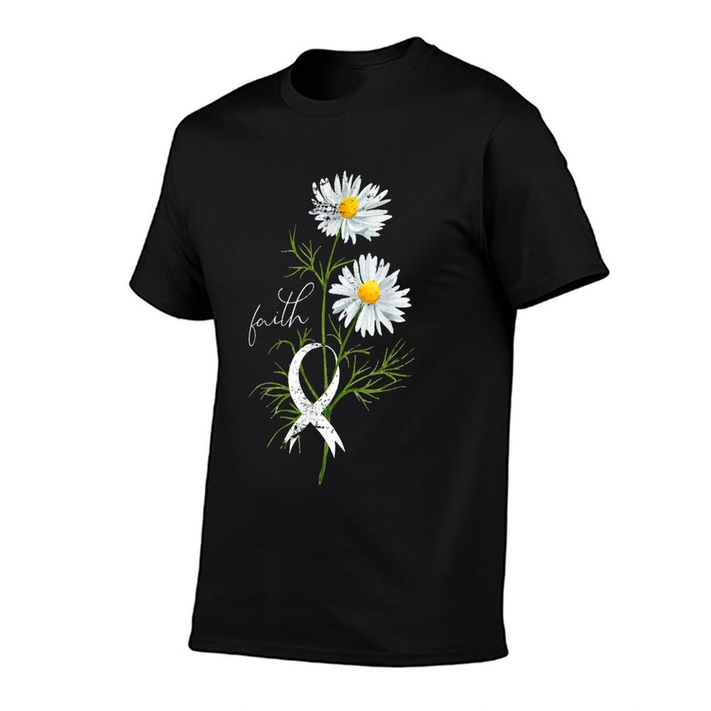 Lung Cancer Fight Support White Ribbon Gift Lung Cancer  Slim-fit Cut T-Shirt
