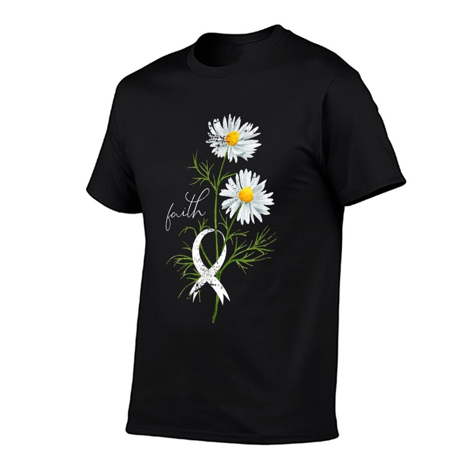 Lung Cancer Fight Support White Ribbon Gift Lung Cancer  Slim-fit Cut T-Shirt