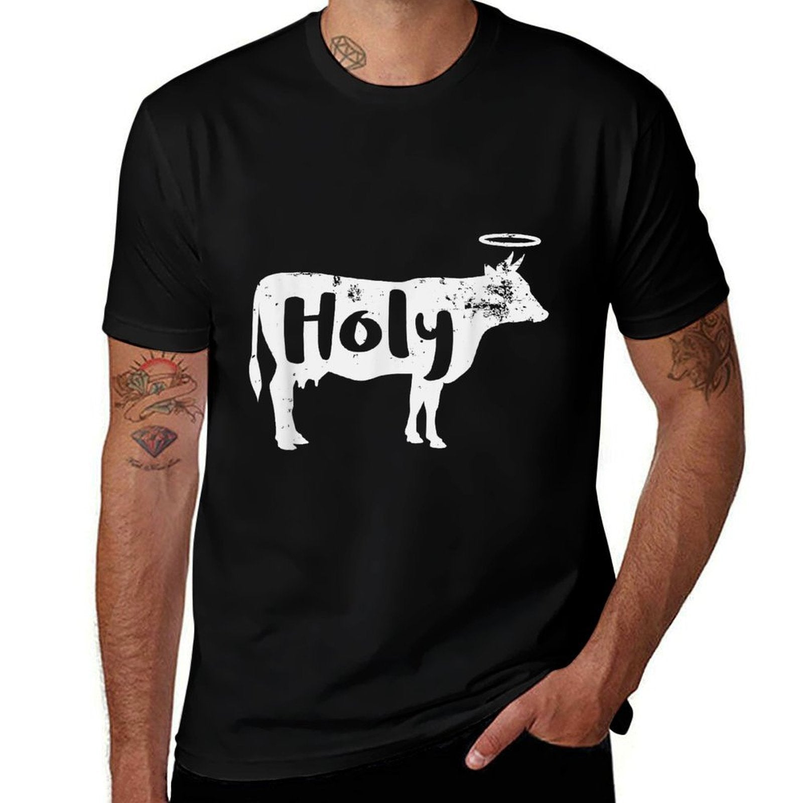 Holy Cow Funny Dairy Farmer Midwest Pride  Tagless Design T-Shirt