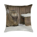 Zelenogorsk The Pallas's Cat Is Warming His Paws on A Tail Soft Short Plush Fabric Throw Pillow