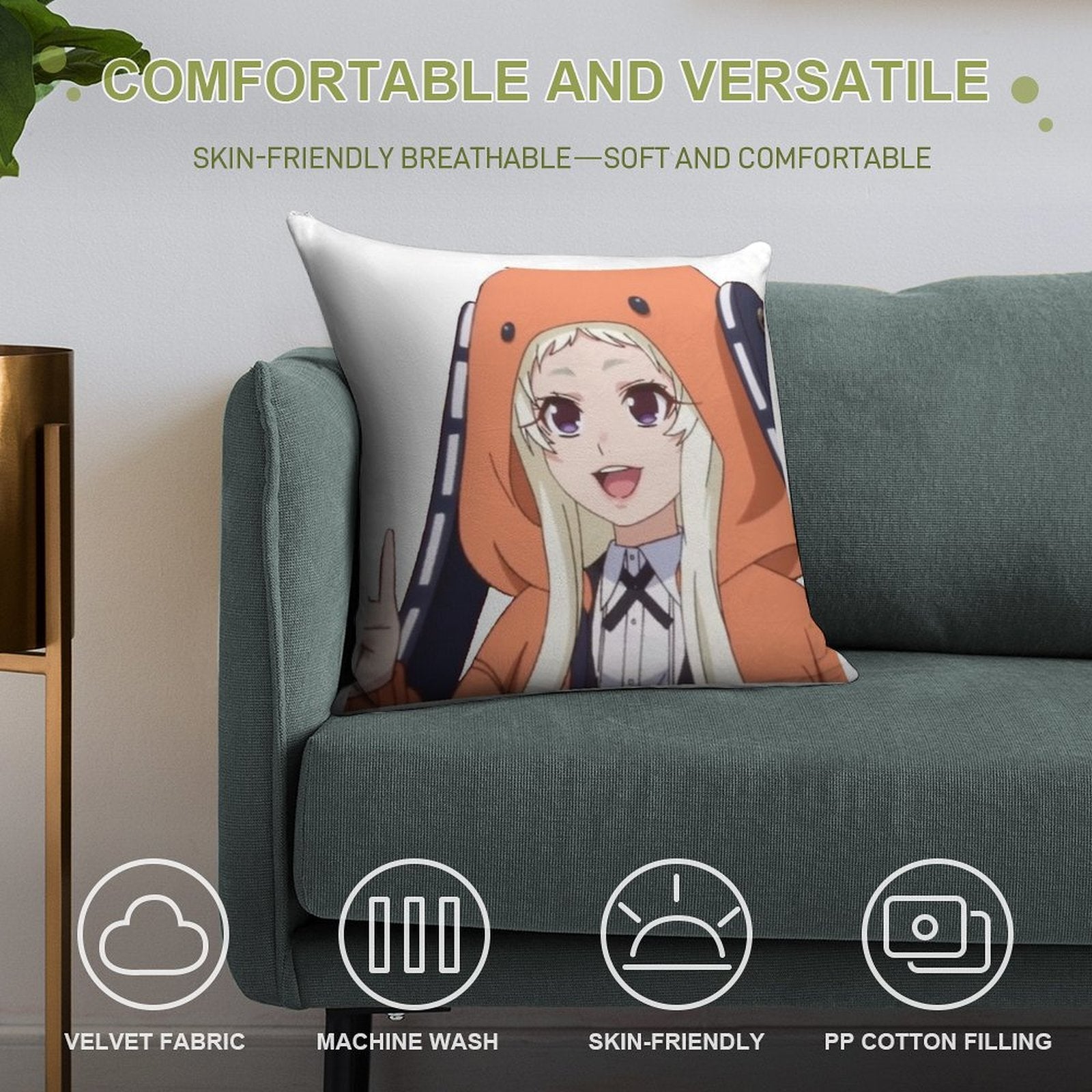 Runa Yomozuki Soft Fade-Resistant Throw Pillow