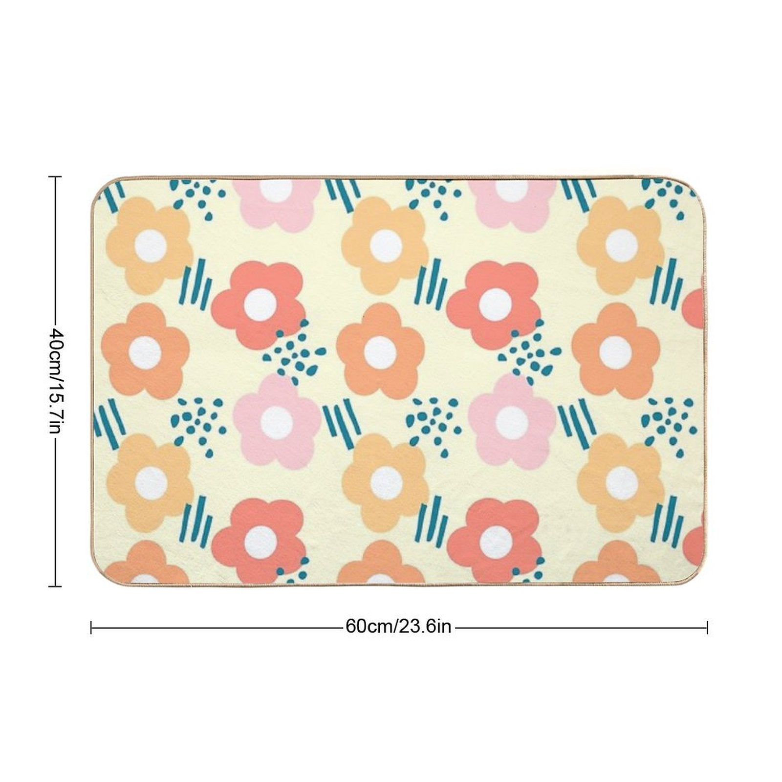 Flower Doodle  Non-Slip Bath Mat