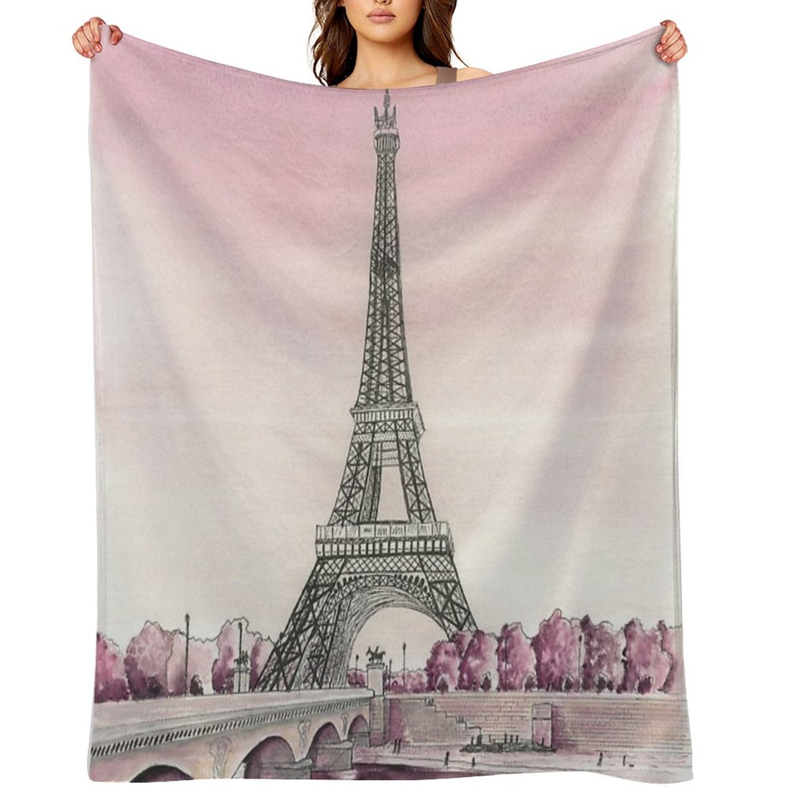Pink Paris Eco-conscious Throw Blanket