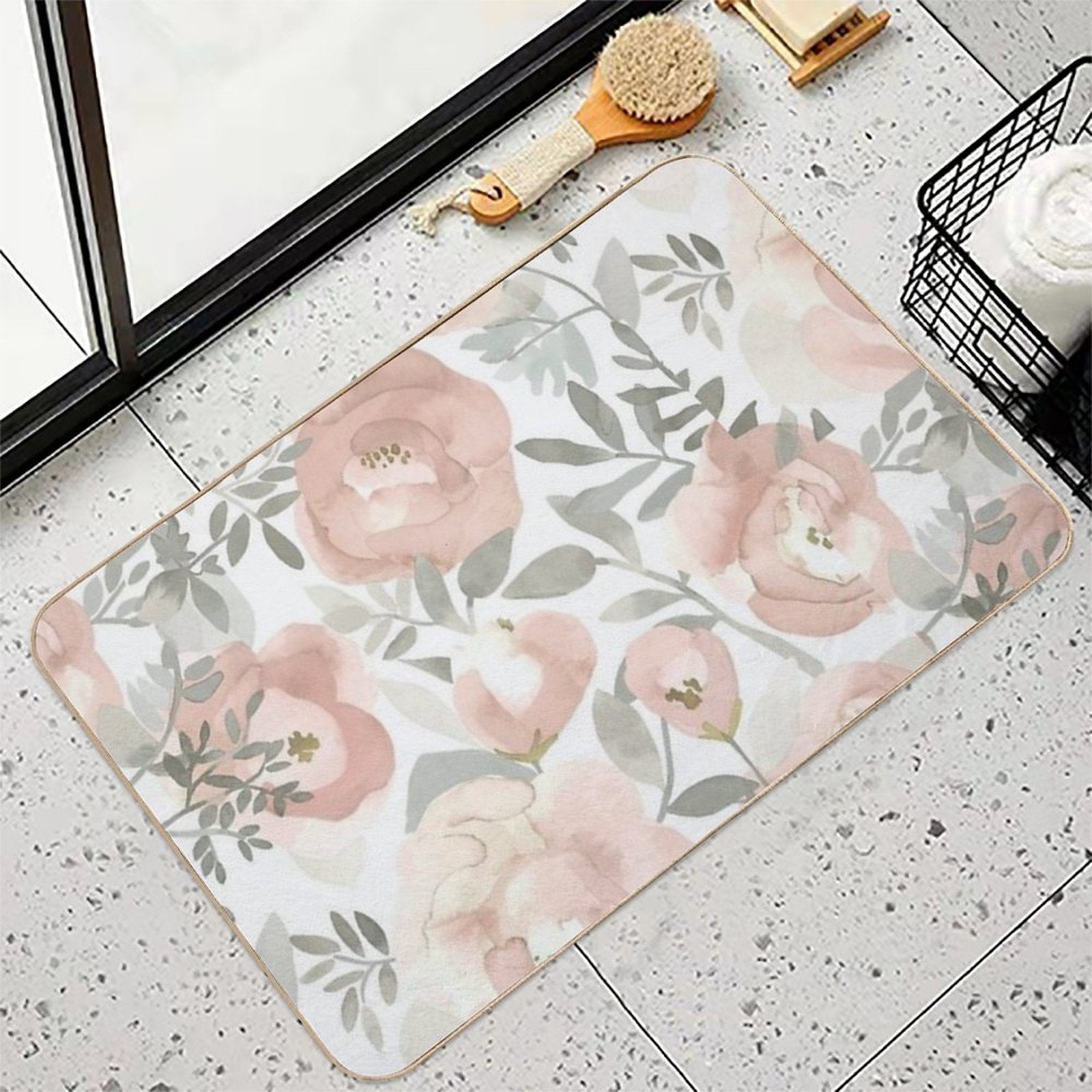 Flowers  Toxin-Free Bath Mat