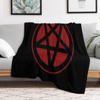 Inverted Pentagram Dark Red  Satanic All-season Throw Blanket