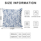 Indigo Blue Watercolor Herringbone Chevron Soft Easy Maintenance Throw Pillow